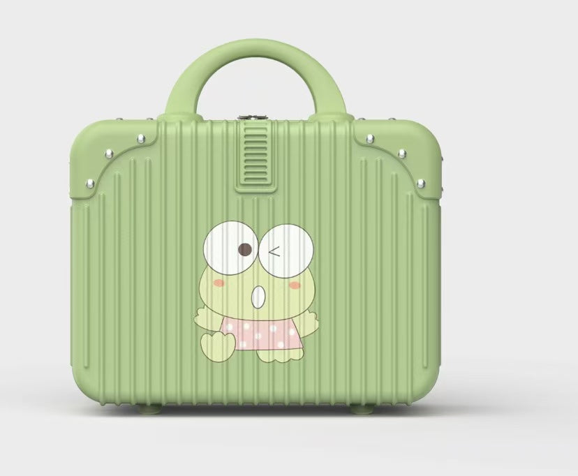 keroppi, lazyegg, labu, stitch,mikko, sam  pekkle small suitcase