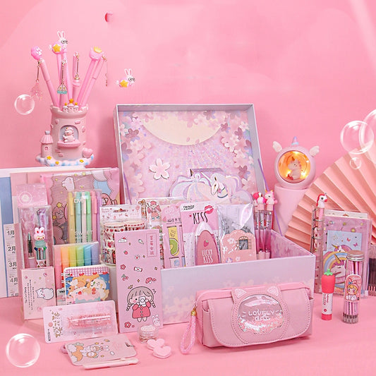 stationery set(pens, notebooks, pencils, pencial cases keychains and so on)